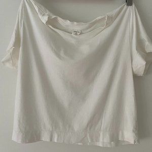 White Aritzia Wilfred Free cotton crop t shirt